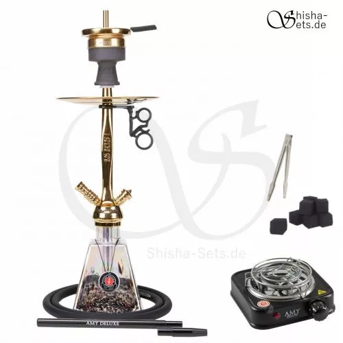 Shisha Set Amy I need you Rainbow Schwarz/Gold