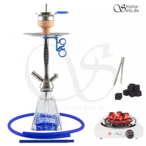 Shisha Set Amy I need you Rainbow Blau/Nickel