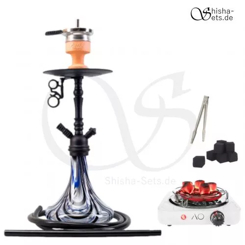 Shisha Set Amy Middle Globe Schwarz/Schwarz-Matt