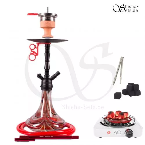 Shisha Set Amy Middle Zoom Rainbow Rot/Schwarz-Matt