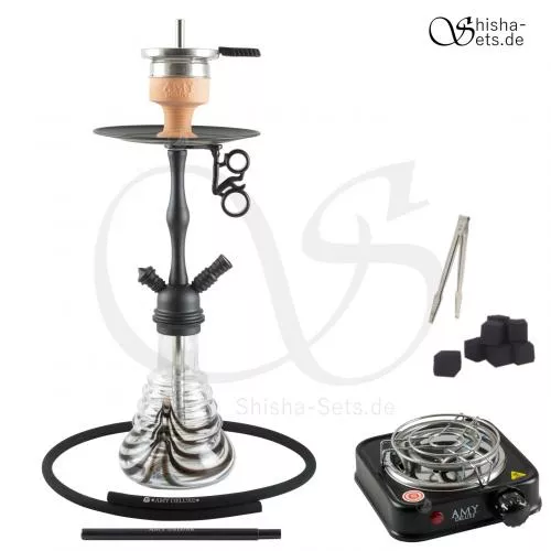 Shisha Set Amy Stillness Schwarz/Schwarz-Matt