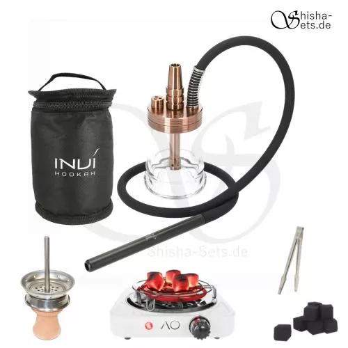 Shisha Set INVI Nano Edelstahl Rose Gold Black Edition