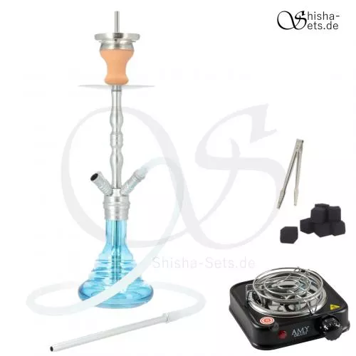 Shisha Set INVI Saros 500 Silber - Blue Shiny