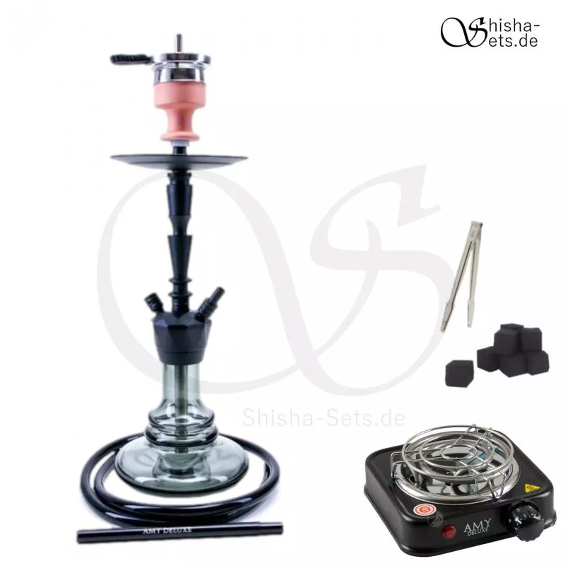 Shisha Set Amy Alu-X S 064 - Schwarz/Schwarz-Matt