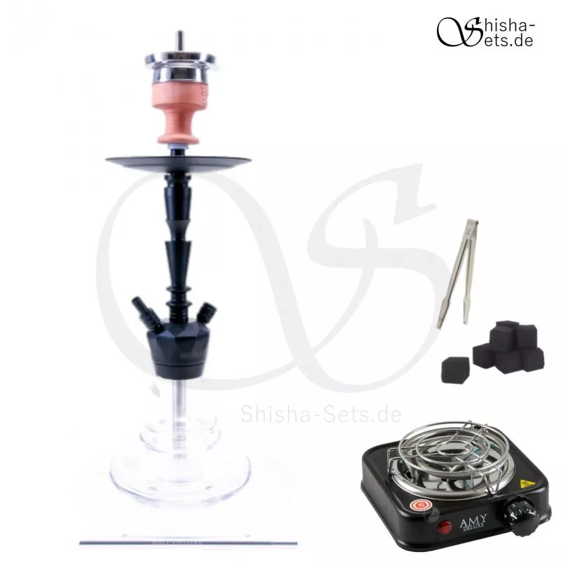 Shisha Set Amy Alu-X S 064 - Clear/Schwarz-Matt