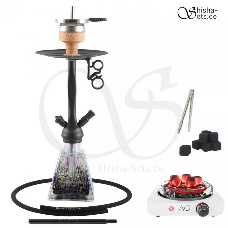 Shisha Set Amy I need you Rainbow Schwarz/Schwarz-Matt