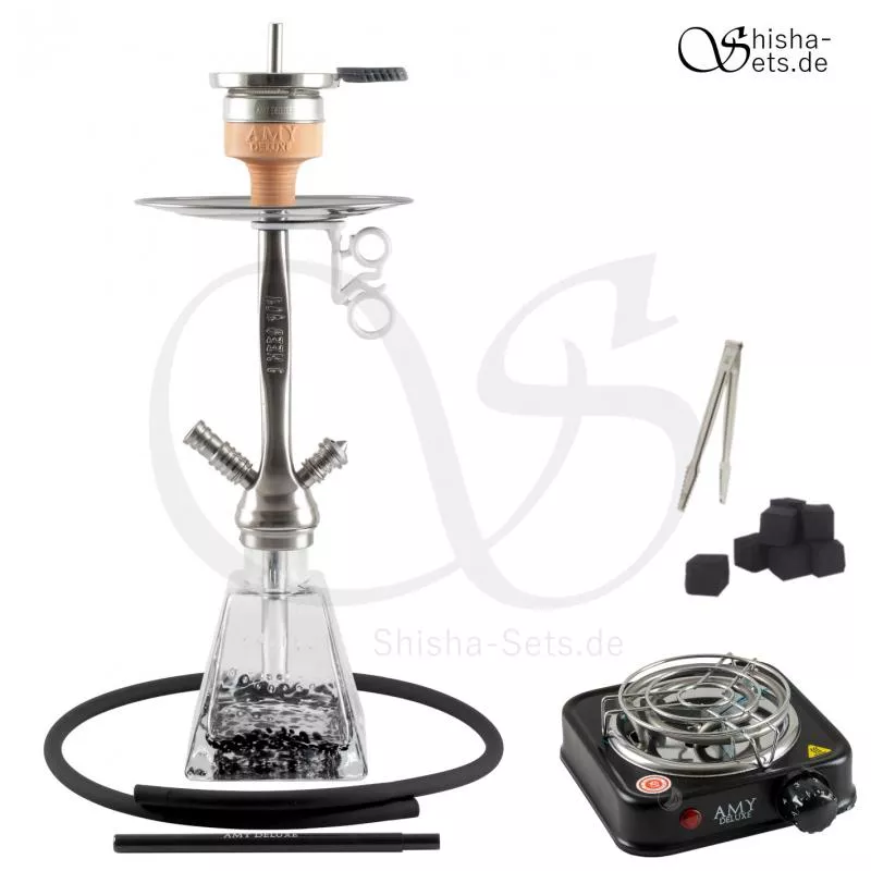 Shisha Set Amy I need you Rainbow Schwarz/Nickel