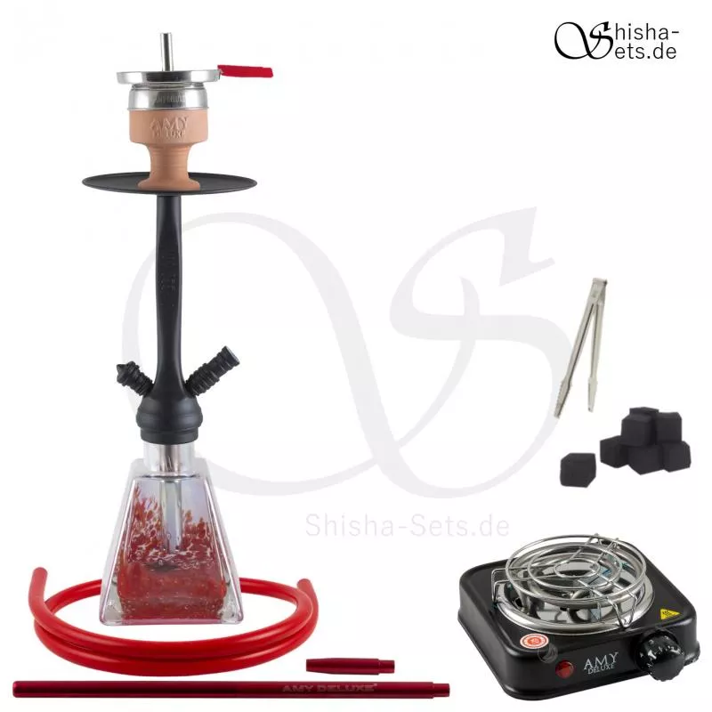 Shisha Set Amy I need you Rainbow Rot/Schwarz-Matt