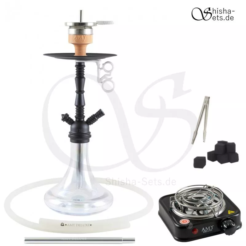 Shisha Set Amy Middle Zoom Rainbow Clear/Schwarz-Matt