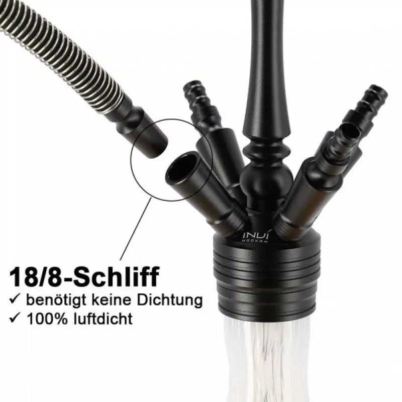 Shisha Set INVI Reflexion Alu Schwarz - Clear