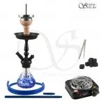 Shisha Set Amy Little Zuri Blau/Schwarz-Matt