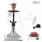 Shisha Set Amy Middle Globe Clear/Schwarz-Matt