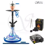 Shisha Set Amy Middle Zoom Rainbow Blau/Schwarz-Matt