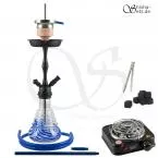 Shisha Set Amy Stillness Blau/Schwarz-Matt