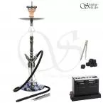 Shisha Set INVI Tesseract Edelstahl Gun Metal Blue Ice