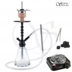 Shisha Set Little Starfox Klick II - Clear/Schwarz-Matt