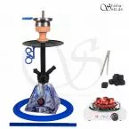 Shisha Set Amy Falcon Blau/Schwarz-Matt