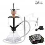 Shisha Set Amy Falcon Clear/Schwarz-Matt